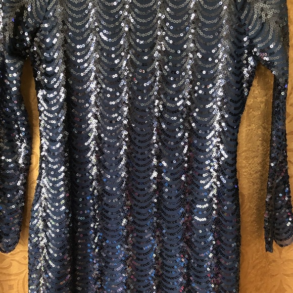 NWOT Navy Blue Sequin Cocktail Dress 💙 - Picture 3 of 4